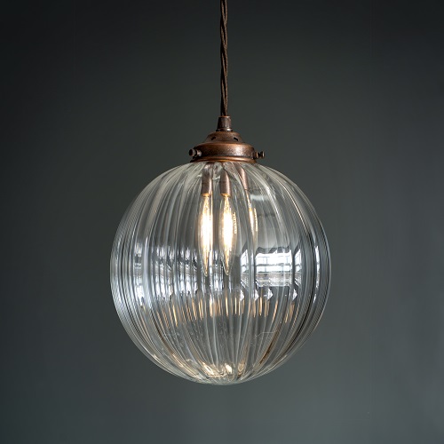 Glass Pendant Lighting in Heritage Copper